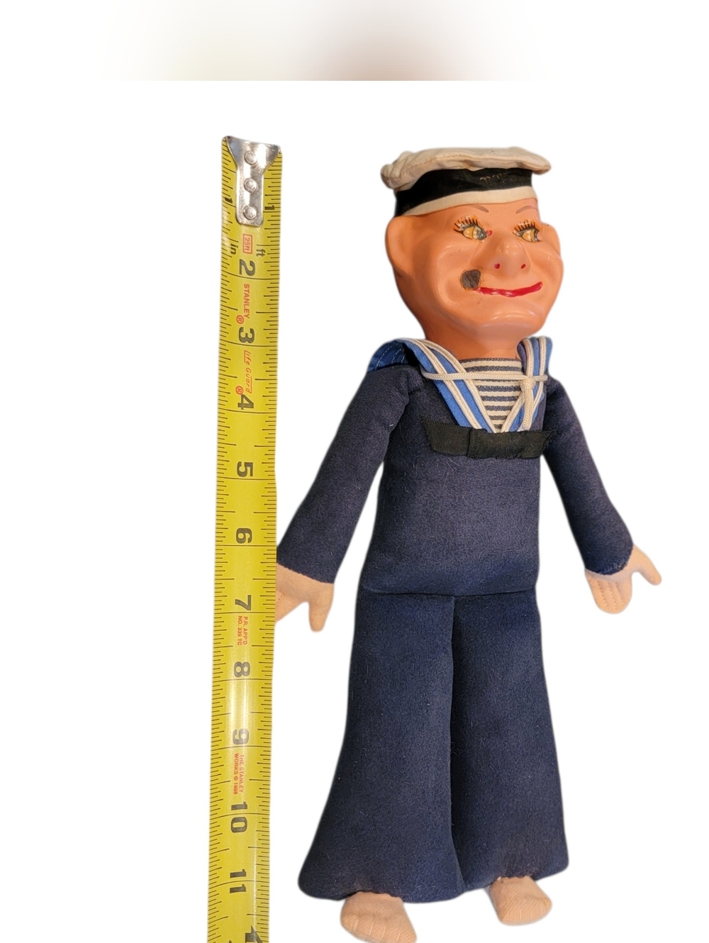 Vintage Sailor Doll Nautical Figure 12” Cloth Body Hard Head - Picture 5 of 5